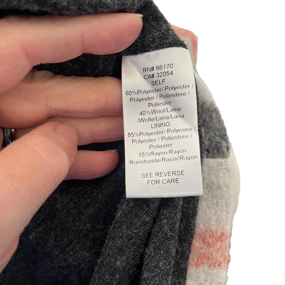 Cartonnier Anthropologie Hetty Wool Blend Plaid Coat Red Black Gray Size Small - Picture 7 of 8